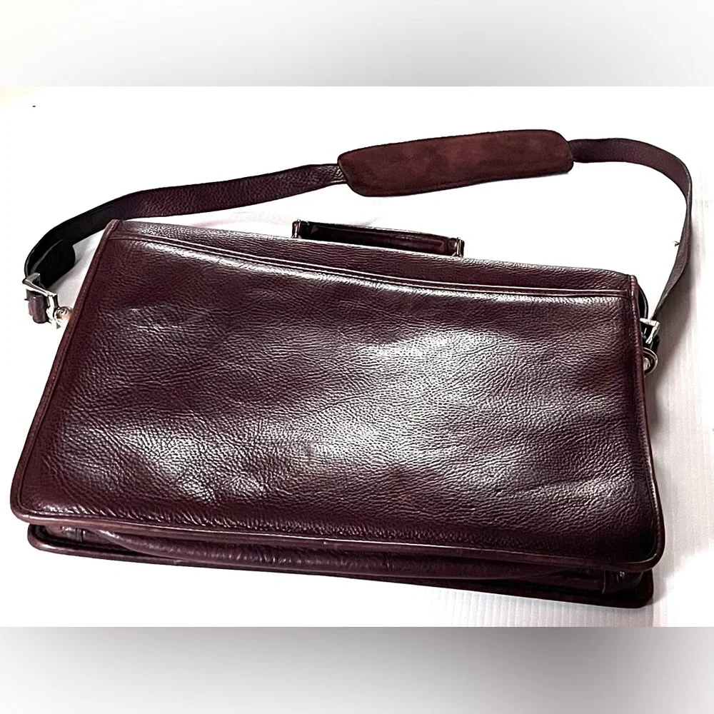 Jack Georges Brown Pebbled Leather Briefcase